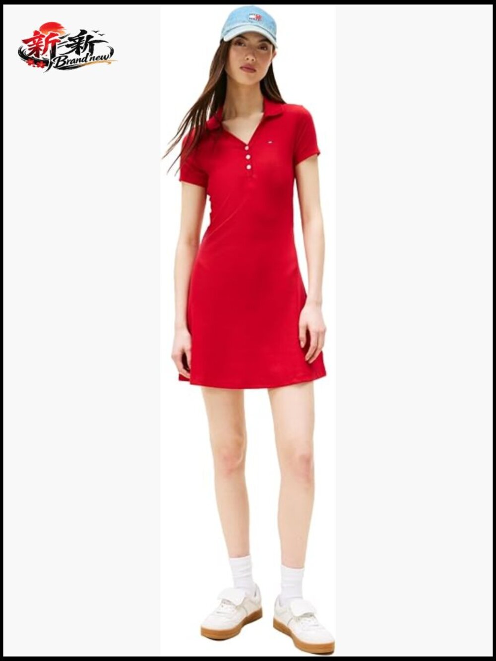 Short Sleeve Polo Dress with Stretch - Cotton Lycra - Fit & Flare Silhouette